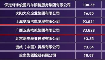 玉柴物流集團(tuán)榮獲2024中國汽車經(jīng)銷商集團(tuán)百強(qiáng)稱號(hào)